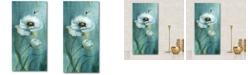 Courtside Market Teal Flower Gallery-Wrapped Canvas Wall Art - 12" x 24"